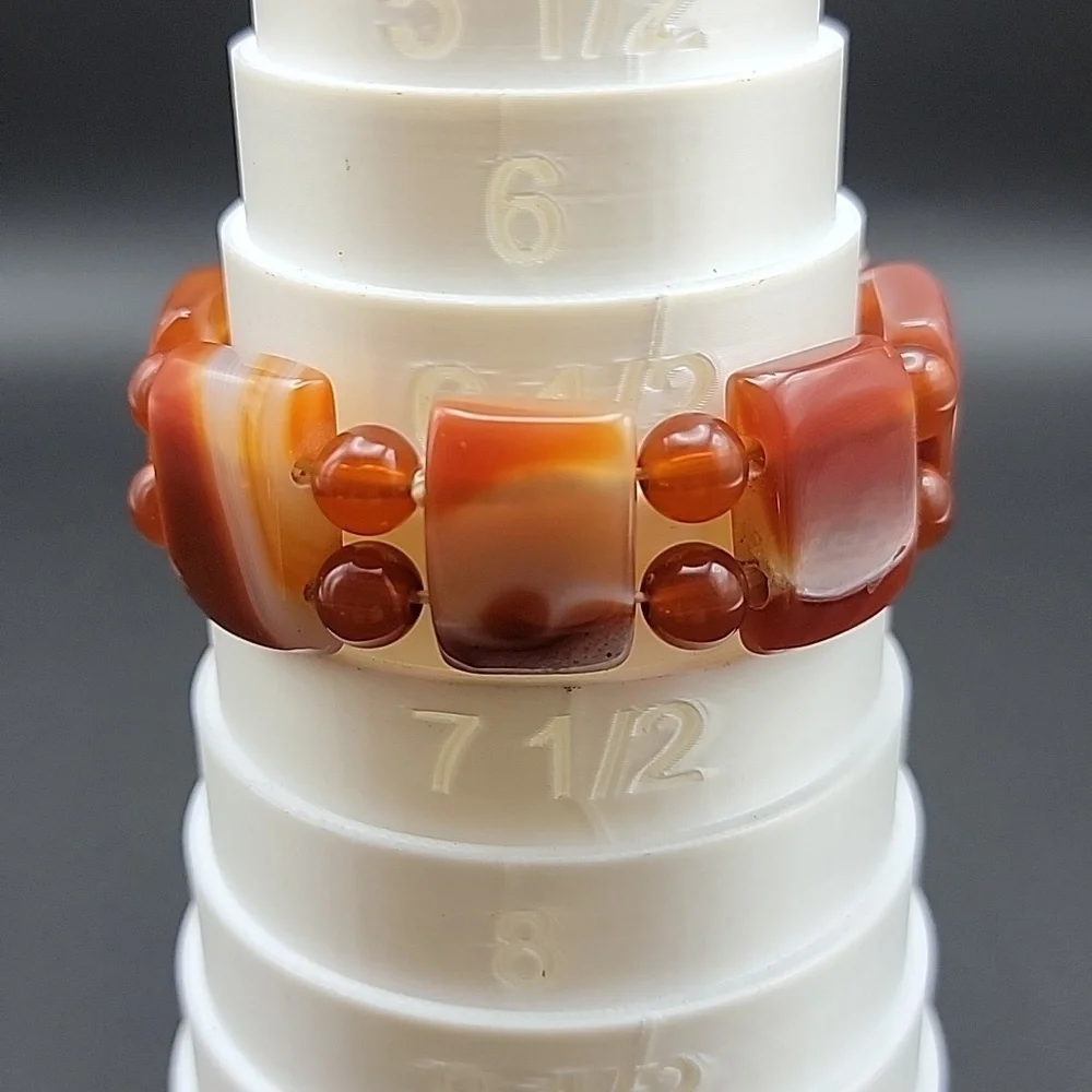 Agate & Onyx 180.00 Cts Natural Gemstone Stretchable Bracelet Beaded Men Unisex